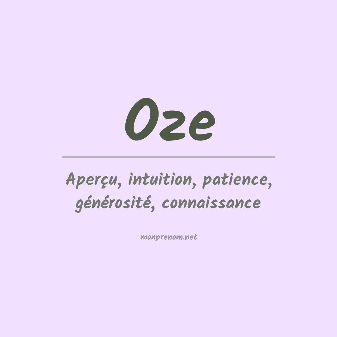 Signification du Prénom Oze