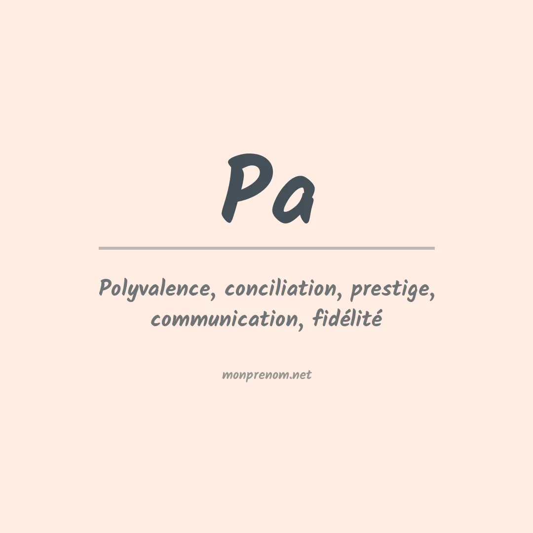Signification du Prénom Pa Signification du Prénom Pa