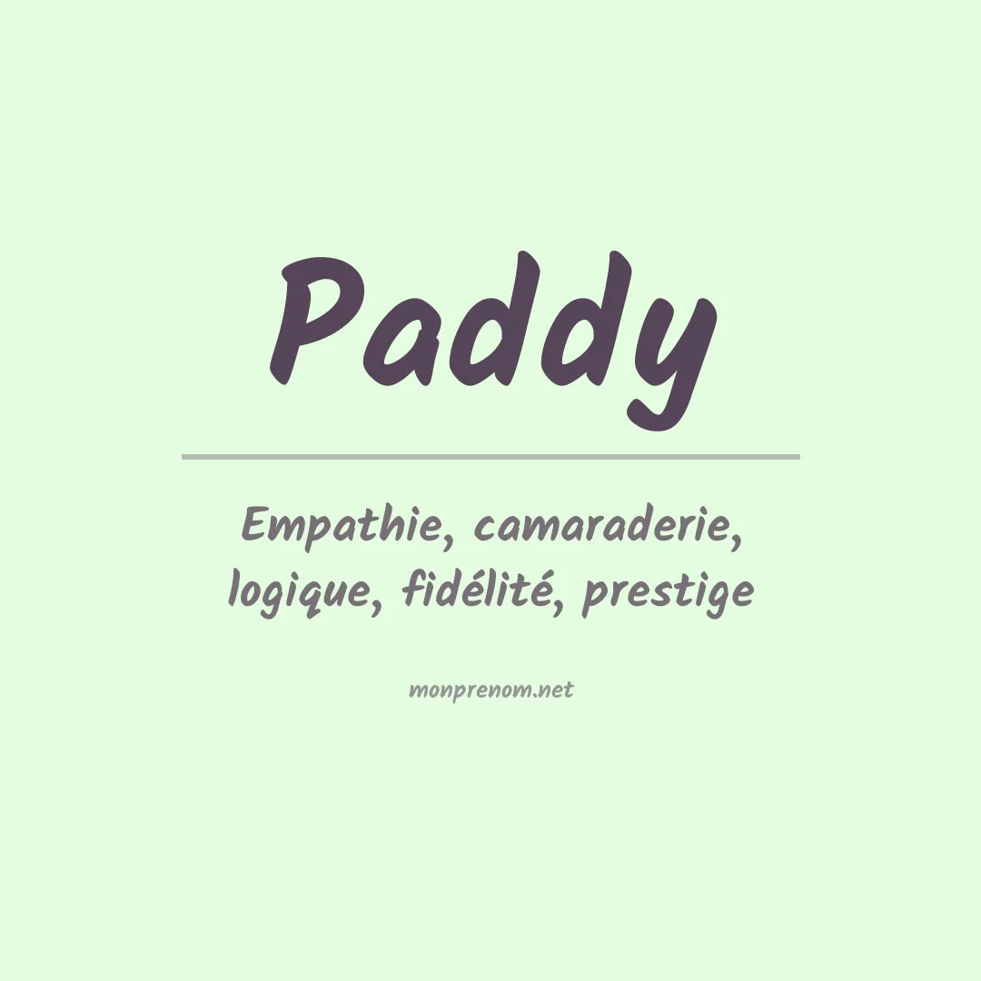 Signification du Prénom Paddy