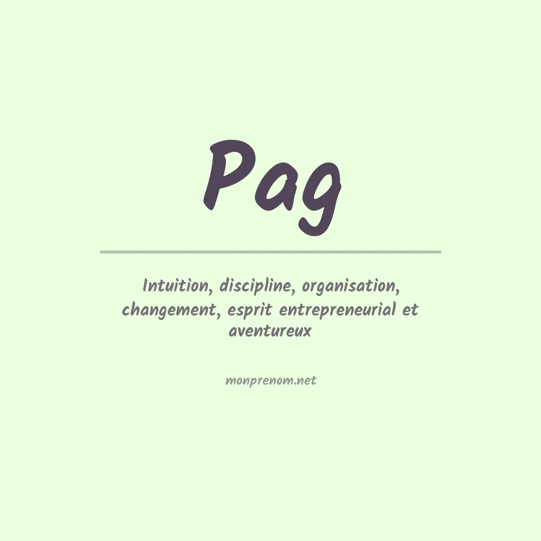 Signification du Prénom Pag