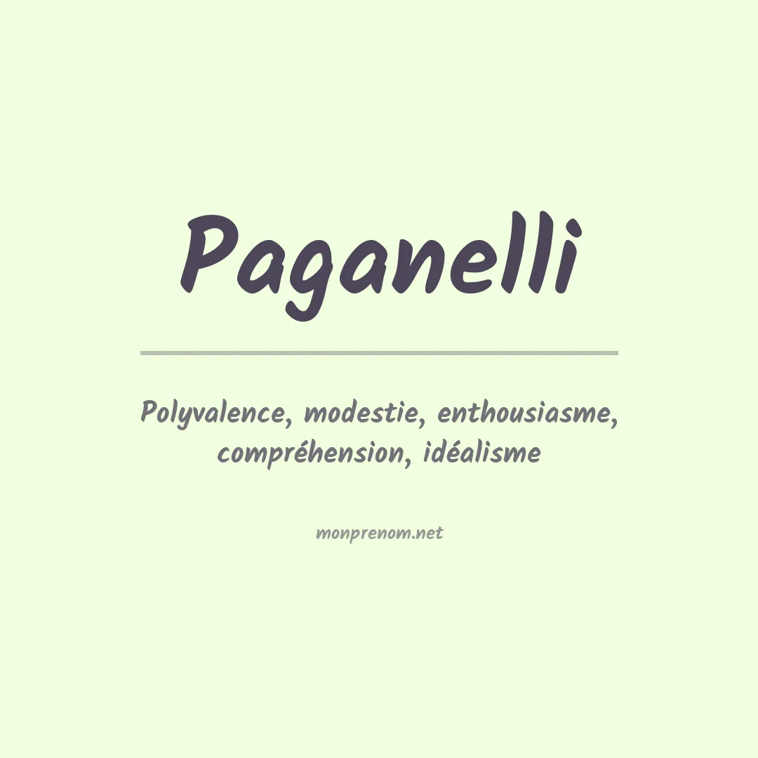 Signification du Prénom Paganelli