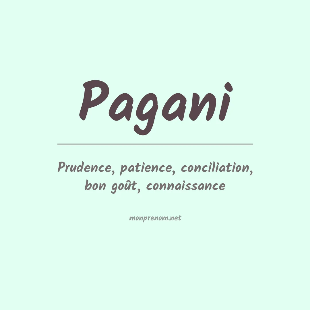 Signification du Prénom Pagani