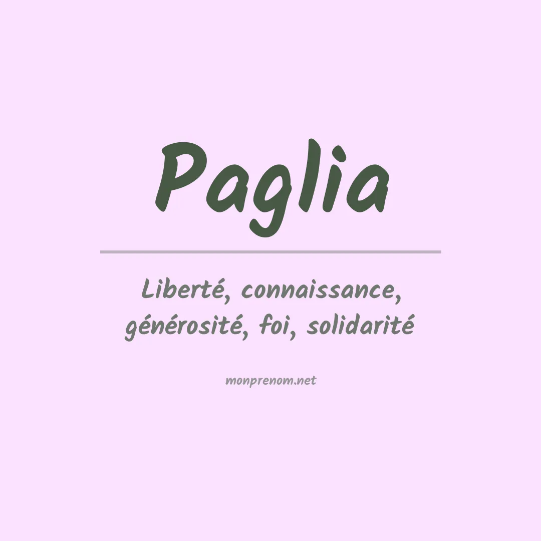 Signification du Prénom Paglia