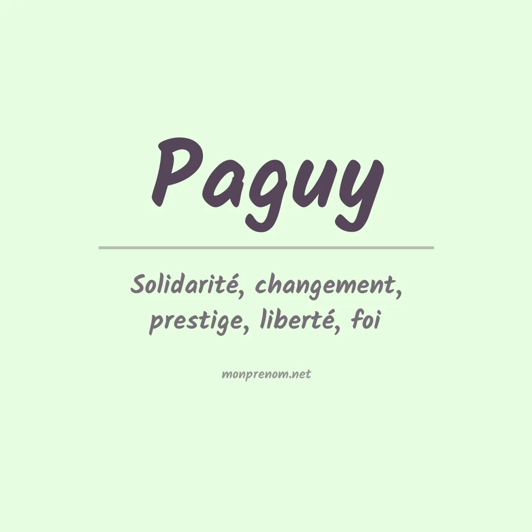 Signification du Prénom Paguy