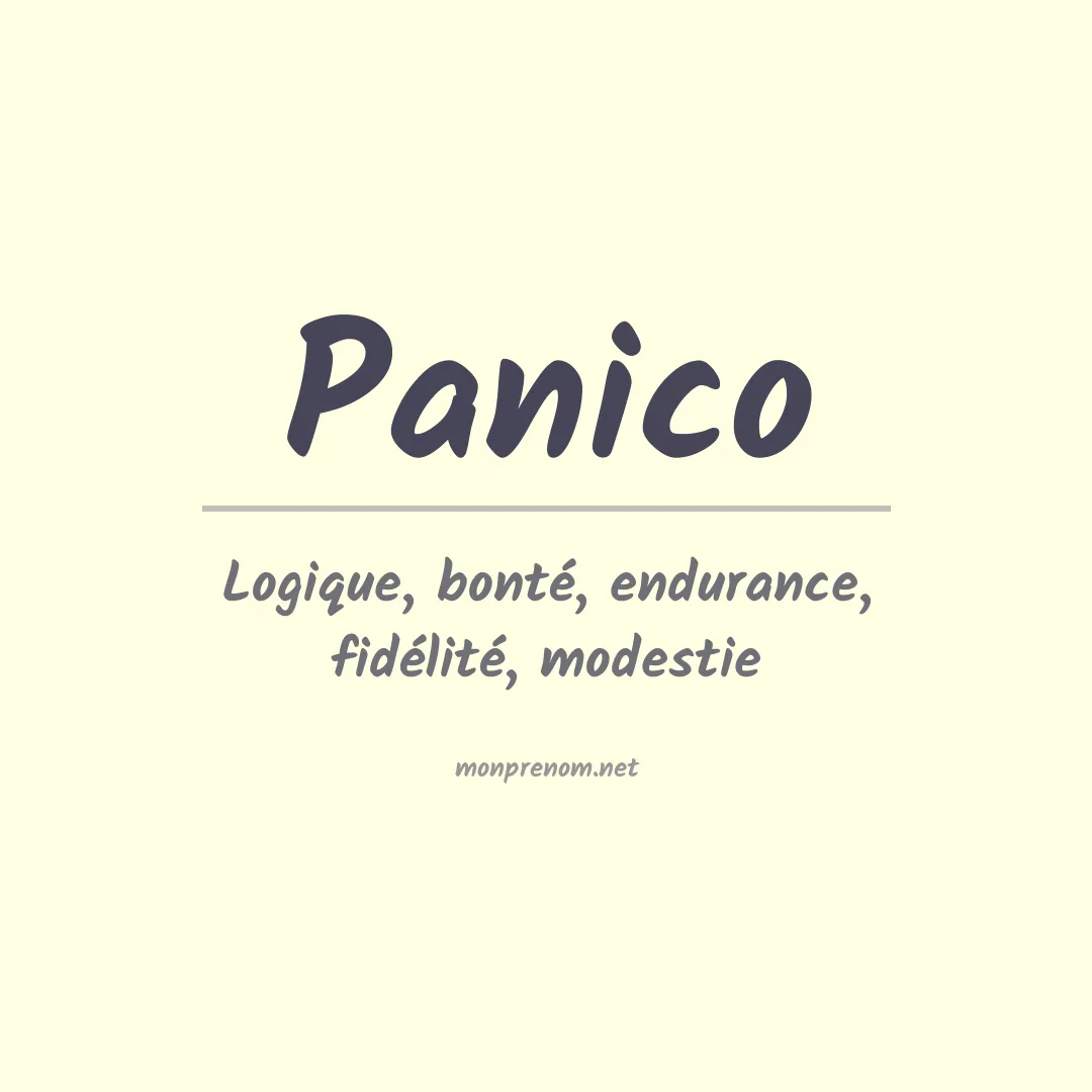 Signification du Prénom Panico