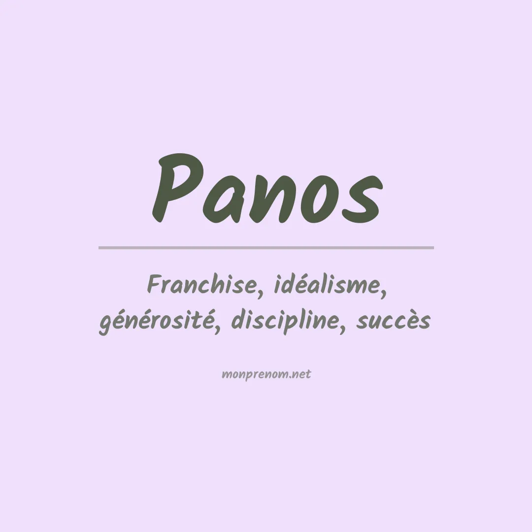 Signification du Prénom Panos