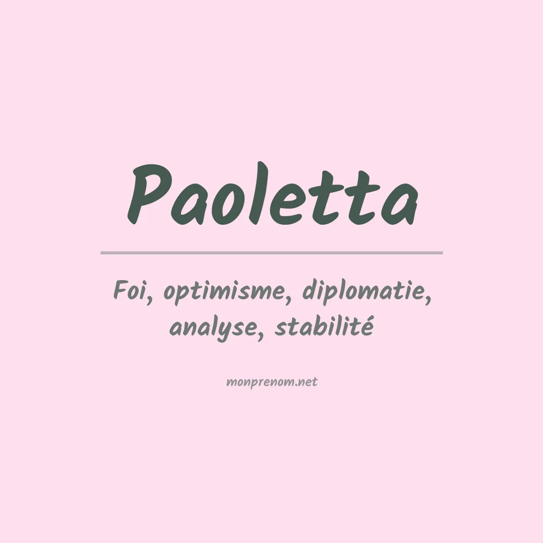 Signification du Prénom Paoletta