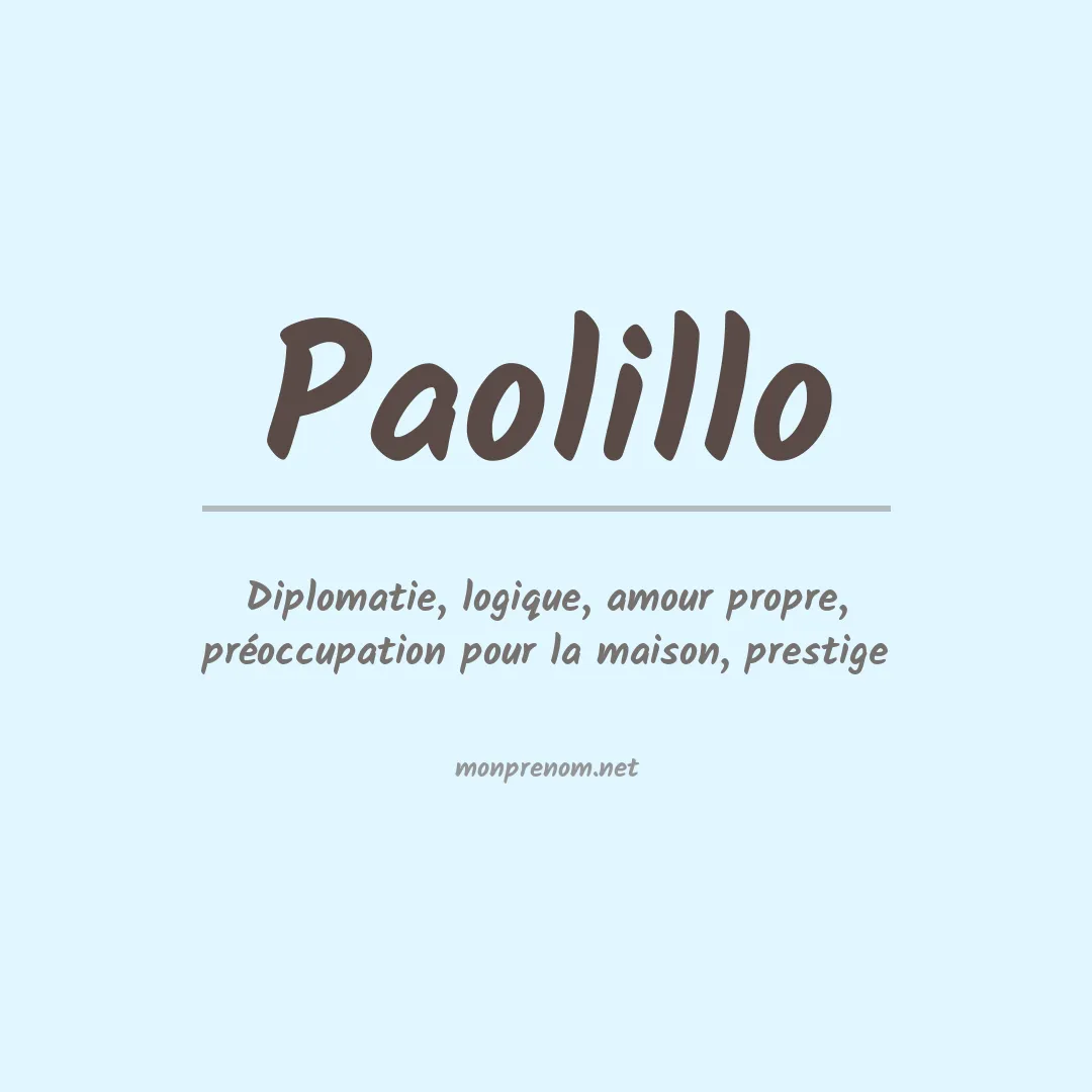 Signification du Prénom Paolillo