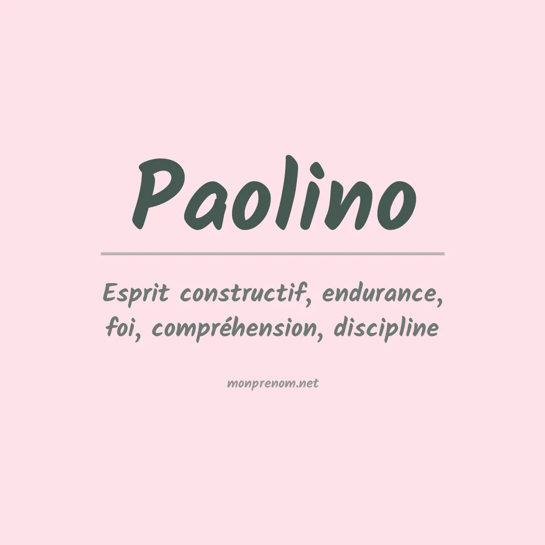 Signification du Prénom Paolino