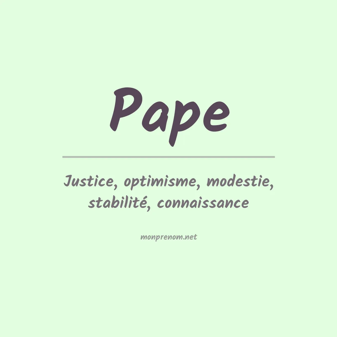 Signification du Prénom Pape