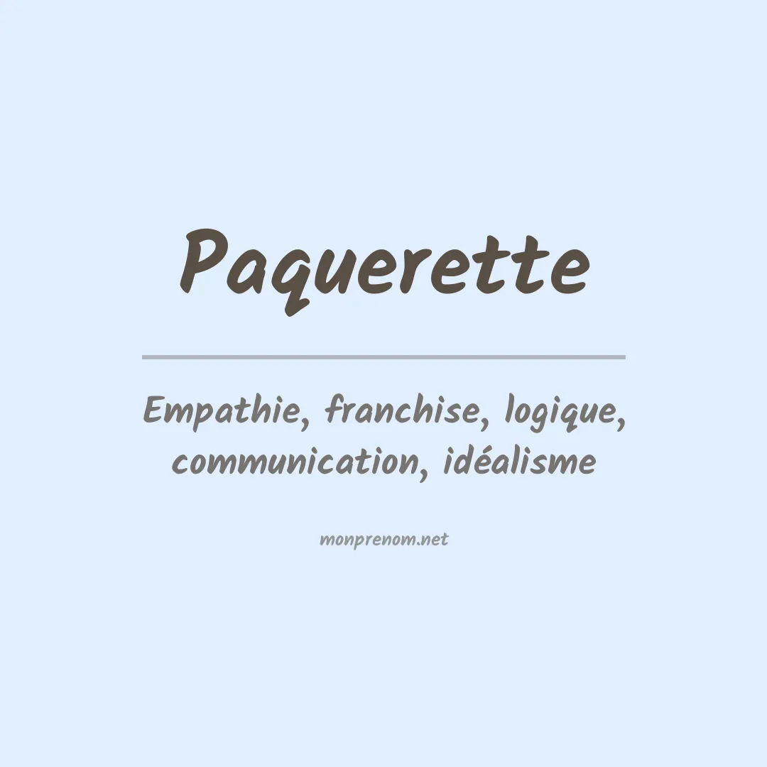 Signification du Prénom Paquerette Signification du Prénom Paquerette
