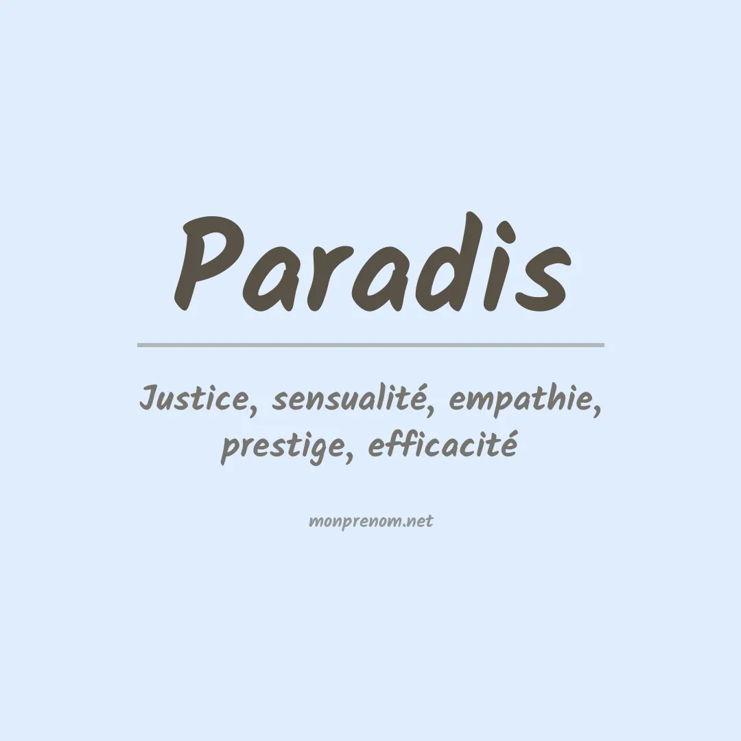 Signification du Prénom Paradis