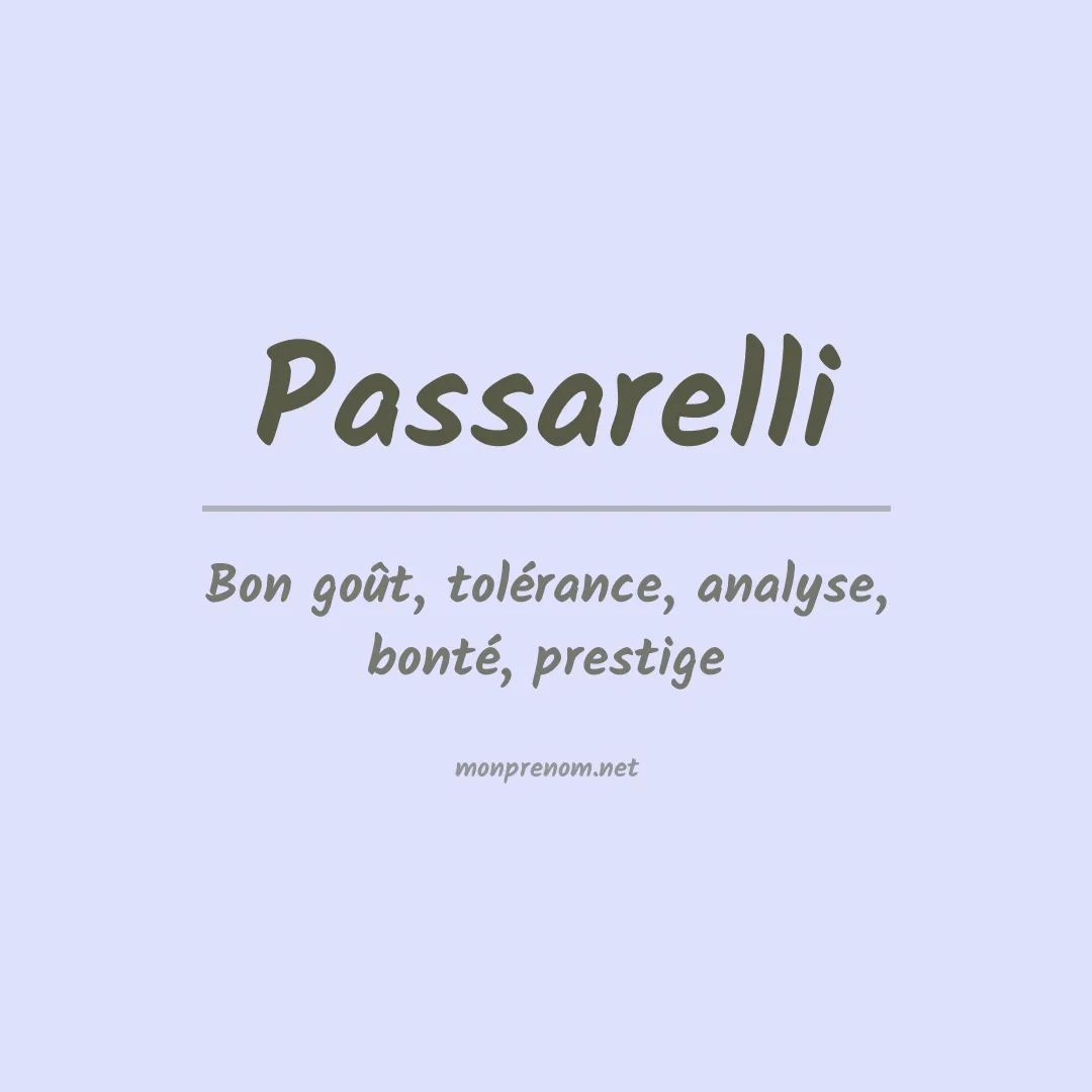 Signification du Prénom Passarelli