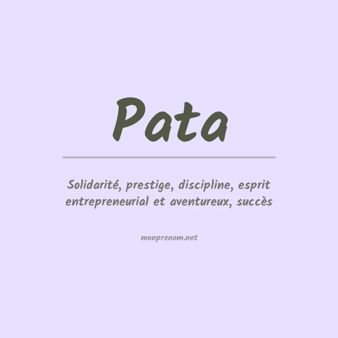 Signification du Prénom Pata