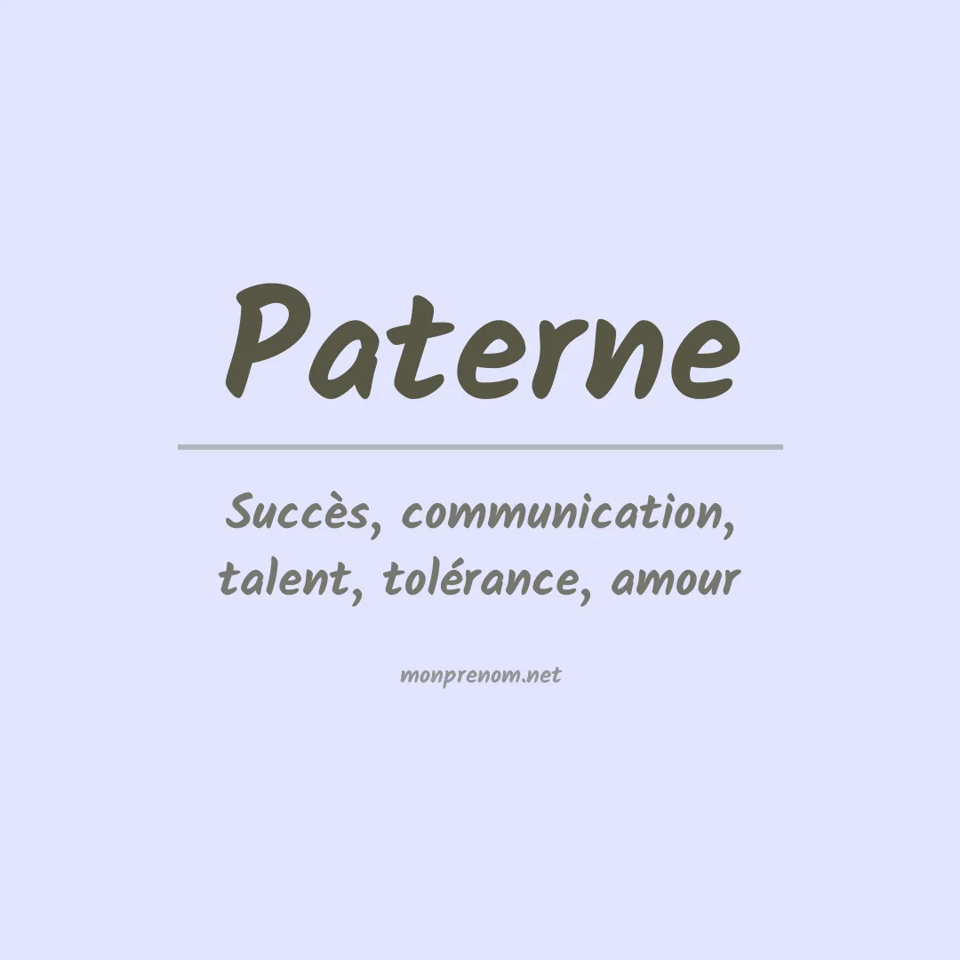 Signification du Prénom Paterne