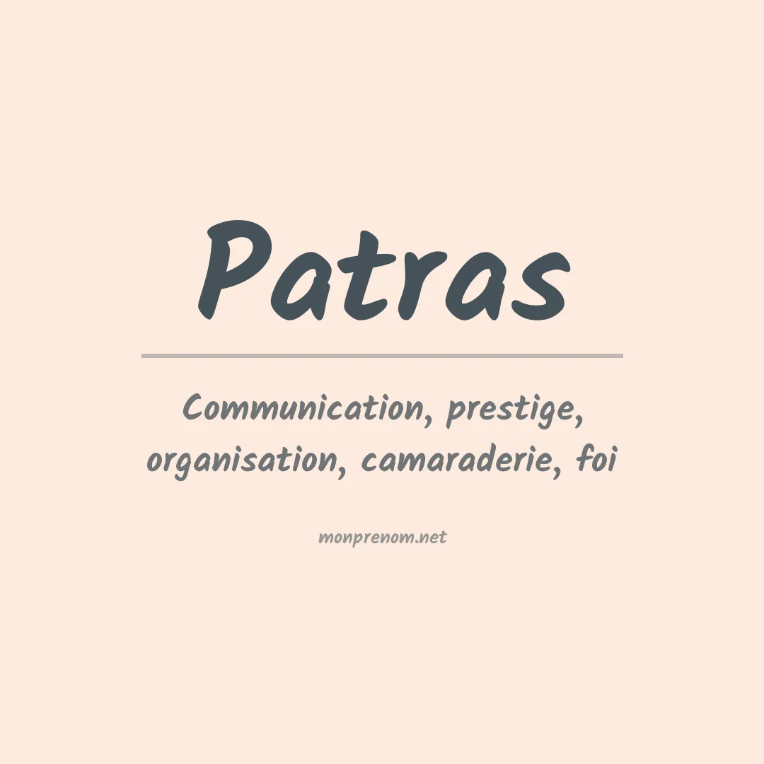 Signification du Prénom Patras