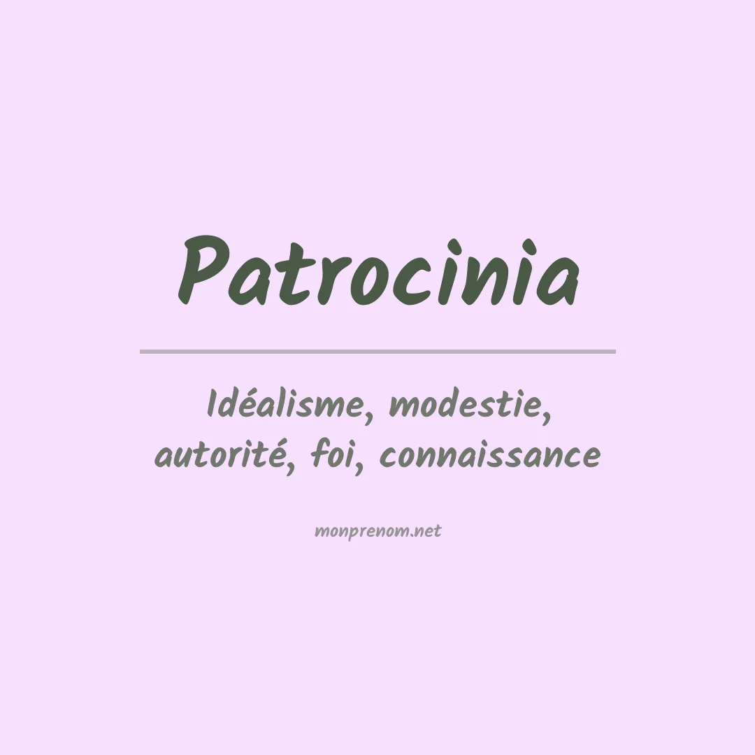 Signification du Prénom Patrocinia Signification du Prénom Patrocinia