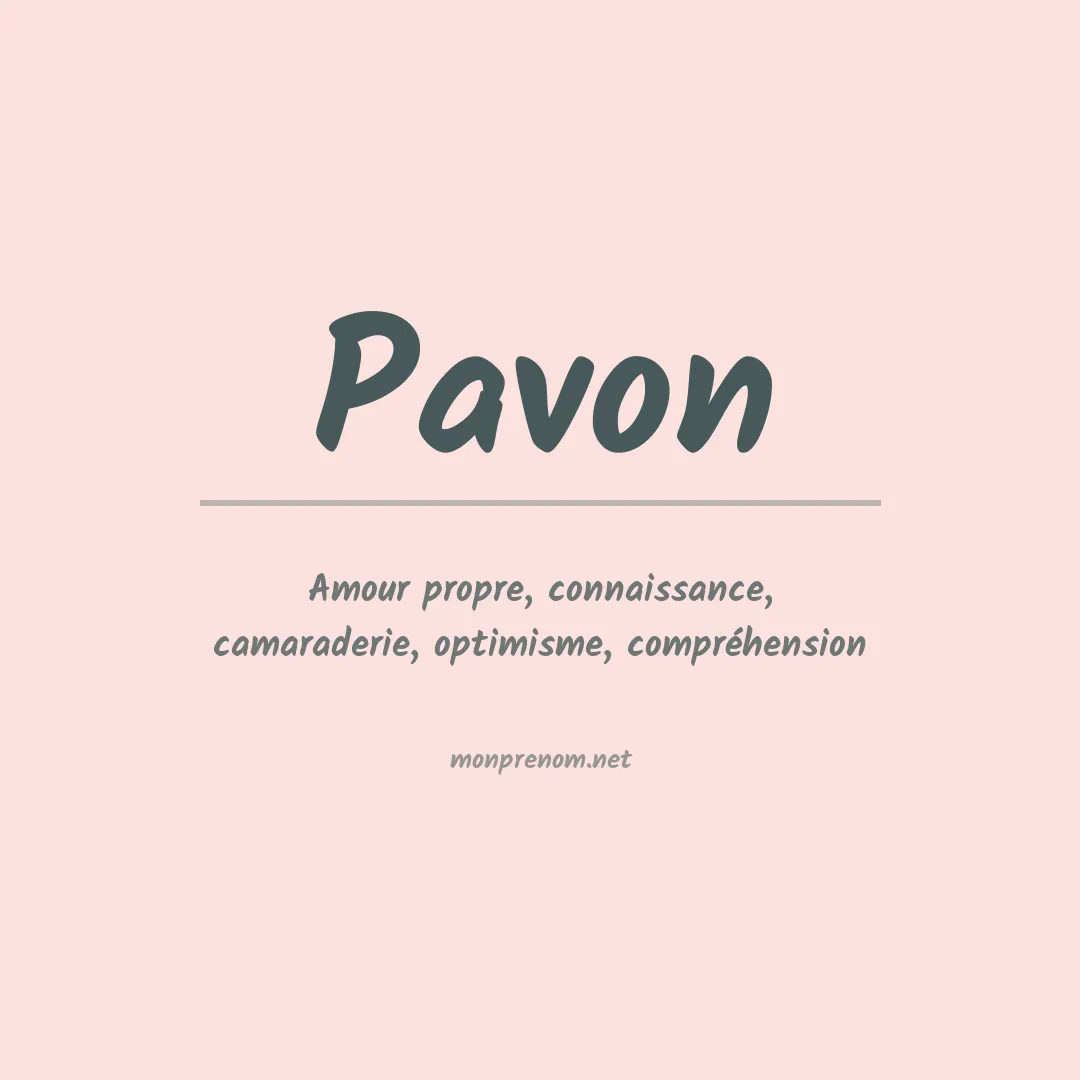 Signification du Prénom Pavon