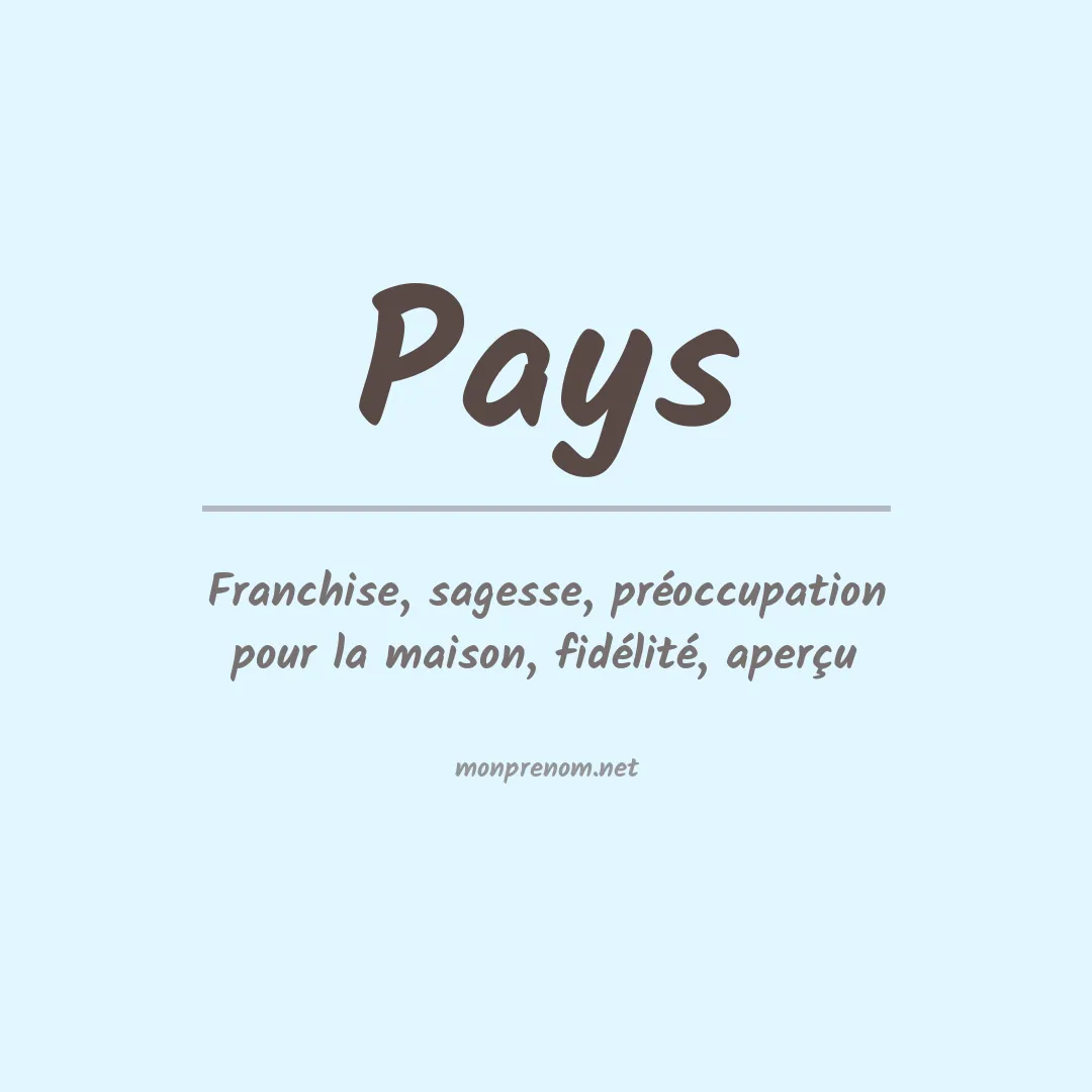 Signification du Prénom Pays Signification du Prénom Pays