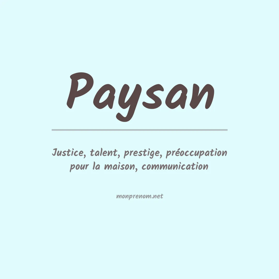 Signification du Prénom Paysan Signification du Prénom Paysan