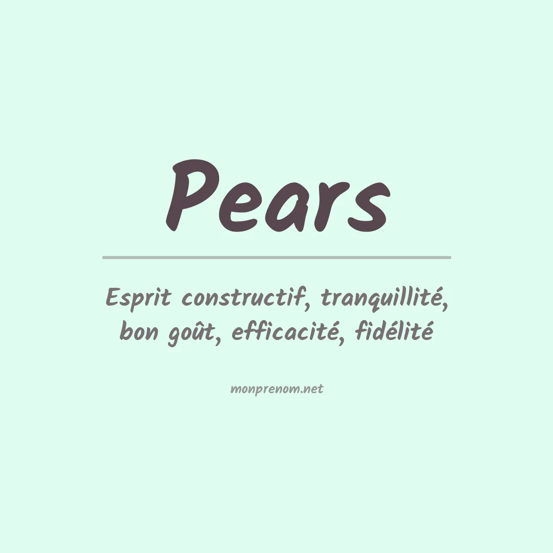 Signification du Prénom Pears