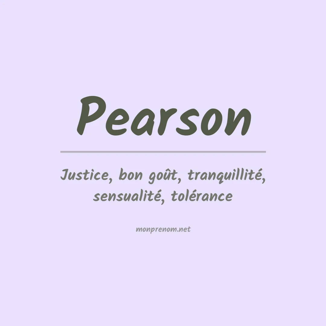 Signification du Prénom Pearson