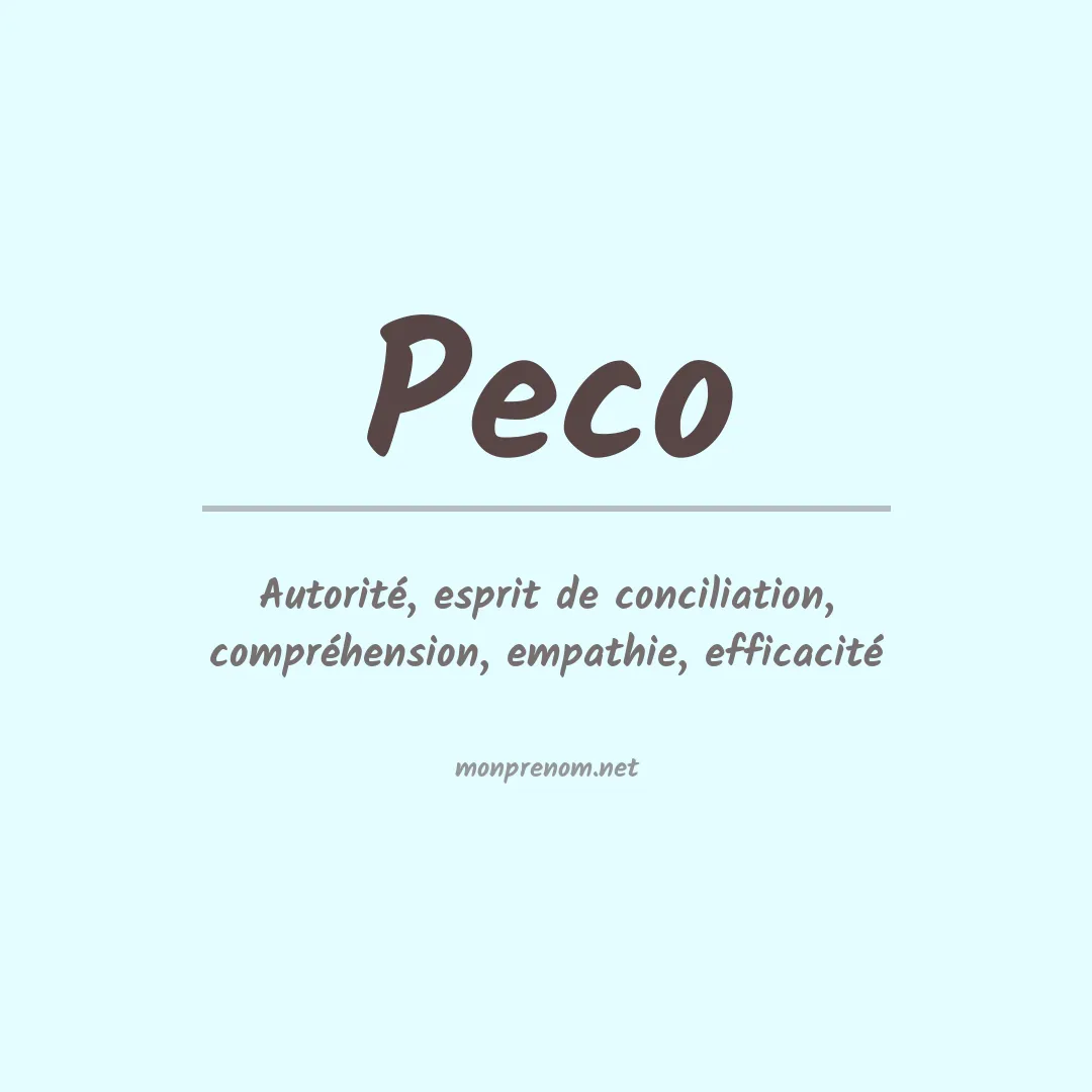 Signification du Prénom Peco