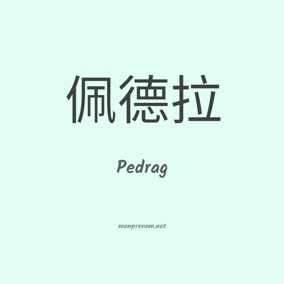 Pedrag en chino