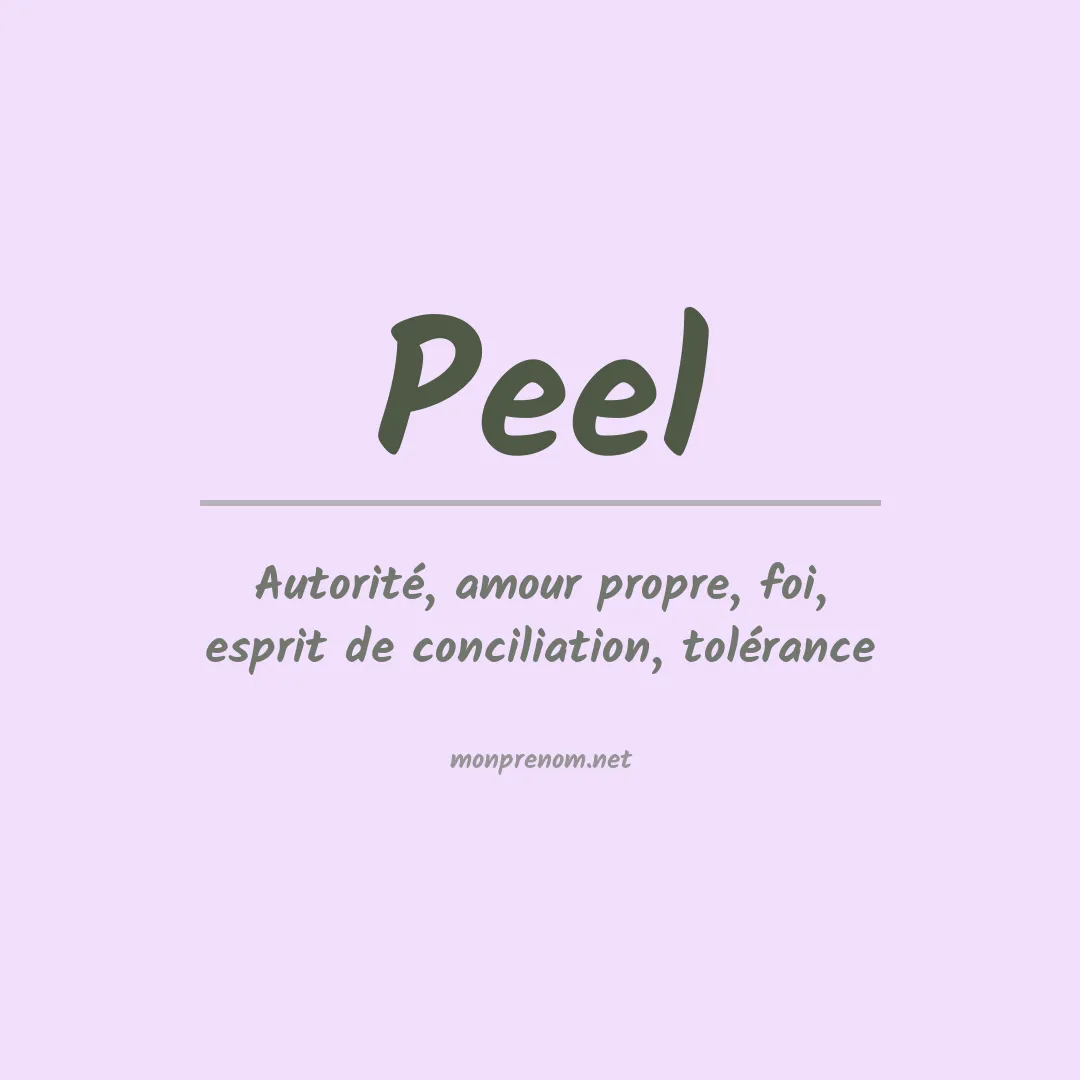 Signification du Prénom Peel