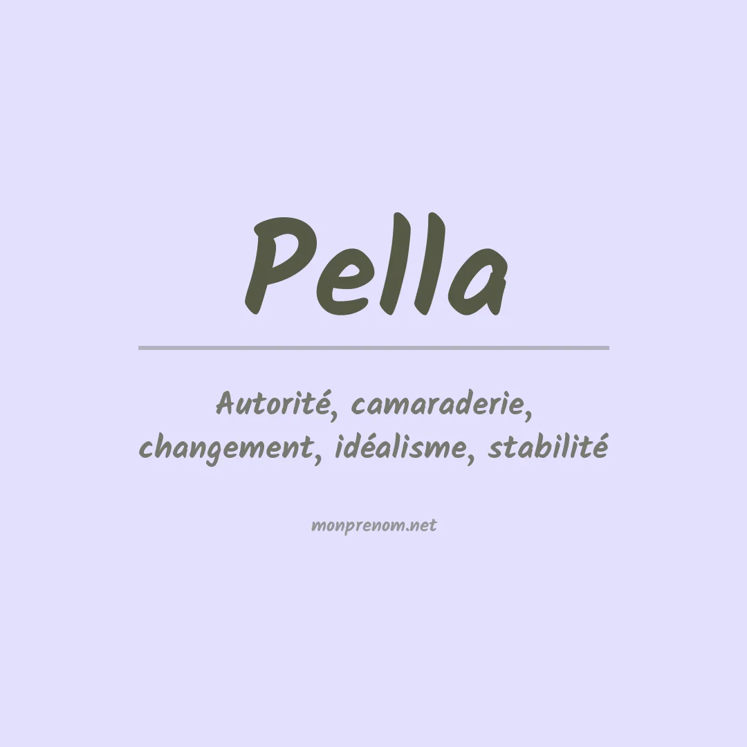 Signification du Prénom Pella