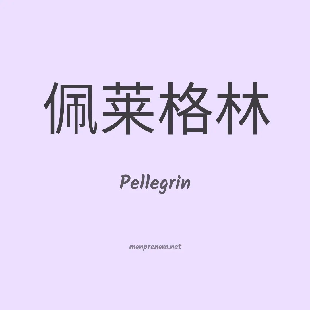 Pellegrin en chino