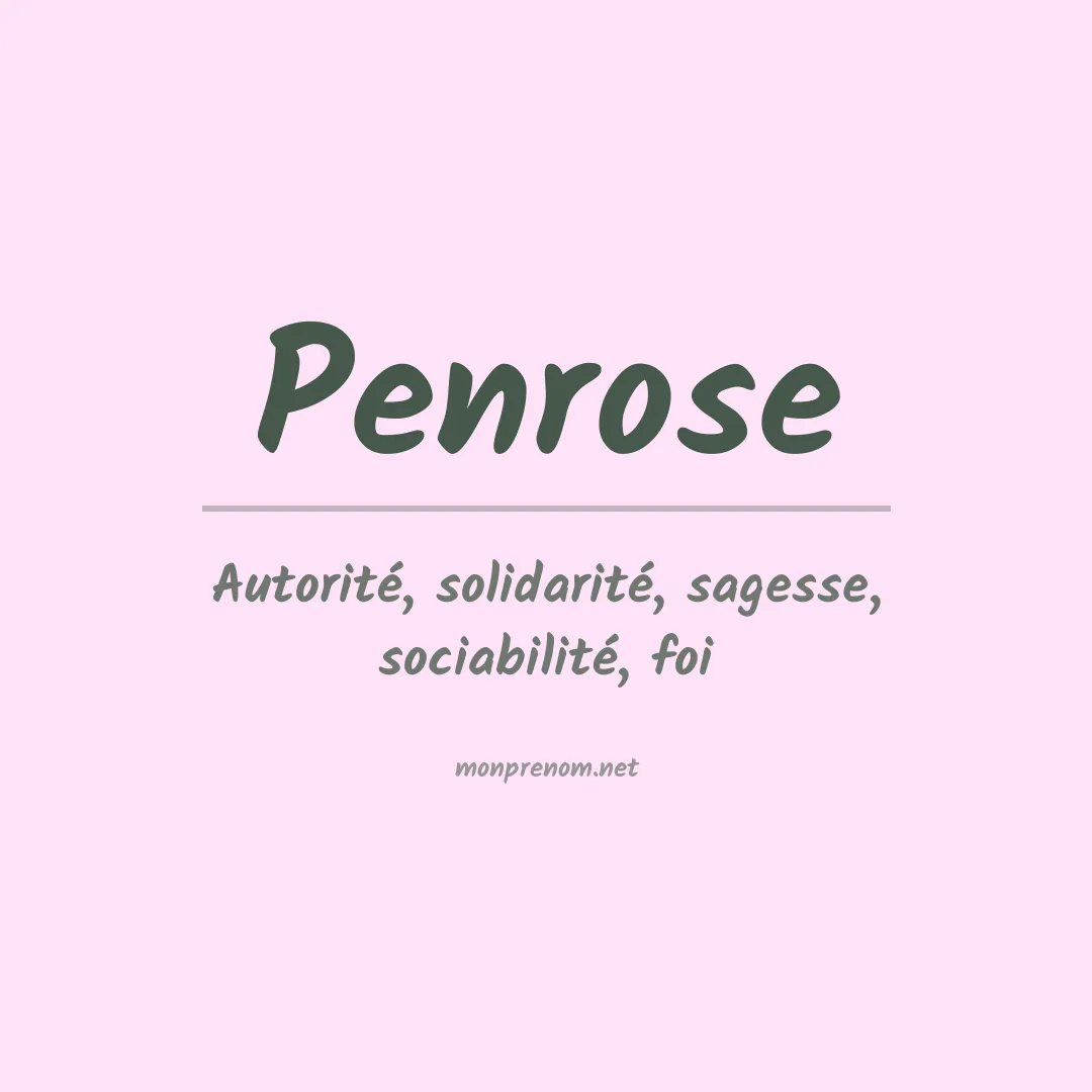 Signification du Prénom Penrose