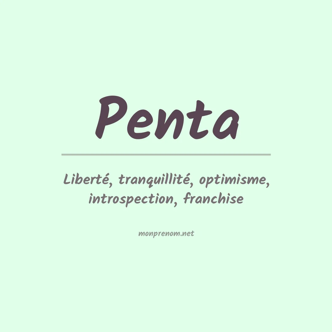 Signification du Prénom Penta Signification du Prénom Penta