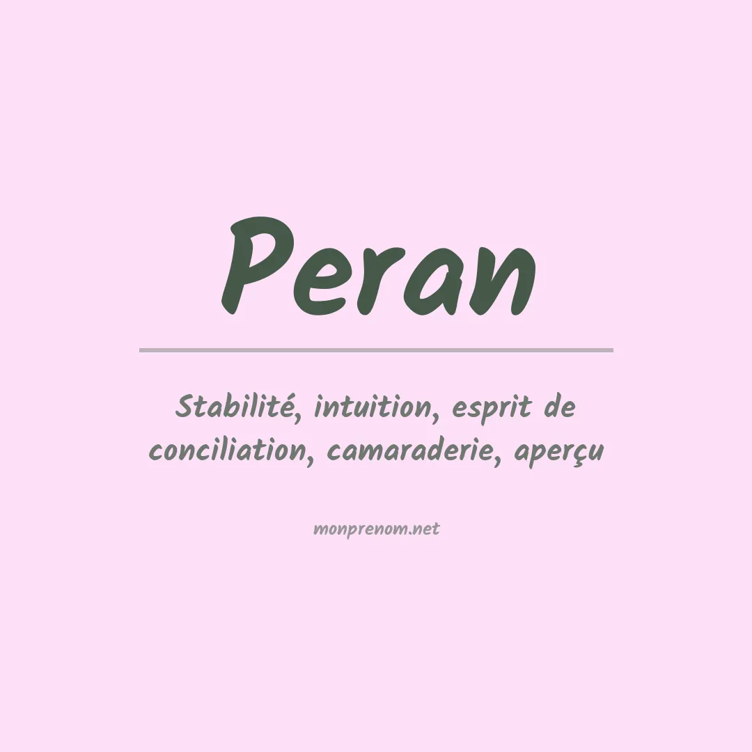 Signification du Prénom Peran