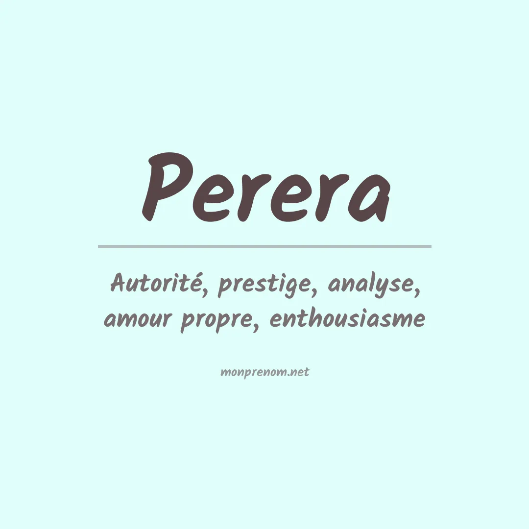 Signification du Prénom Perera