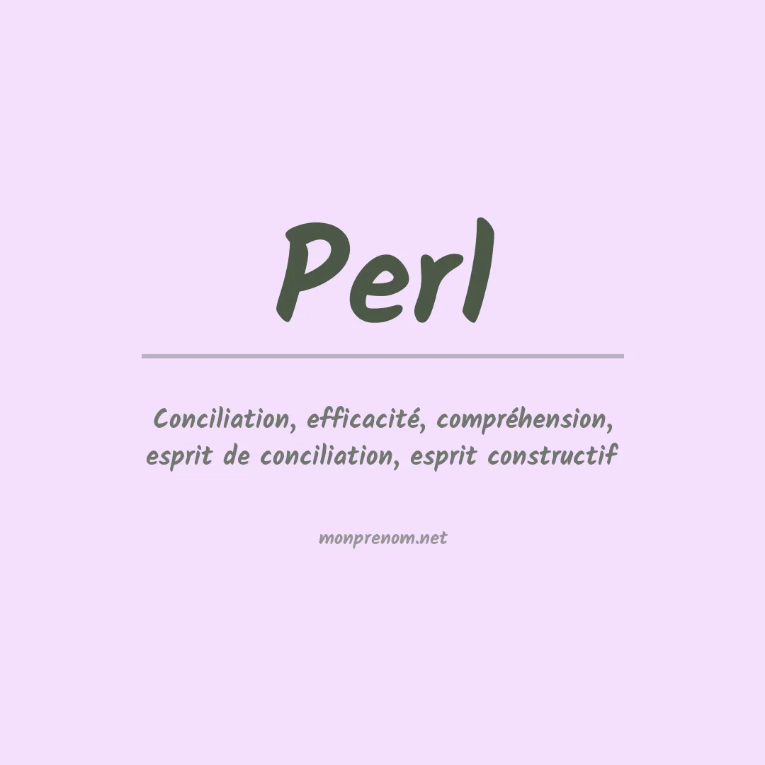 Signification du Prénom Perl
