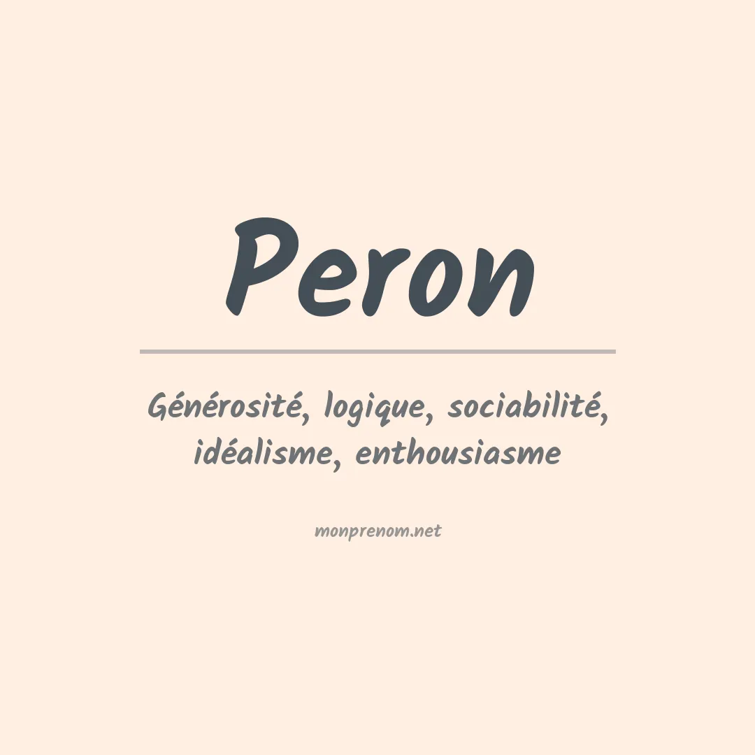 Signification du Prénom Peron