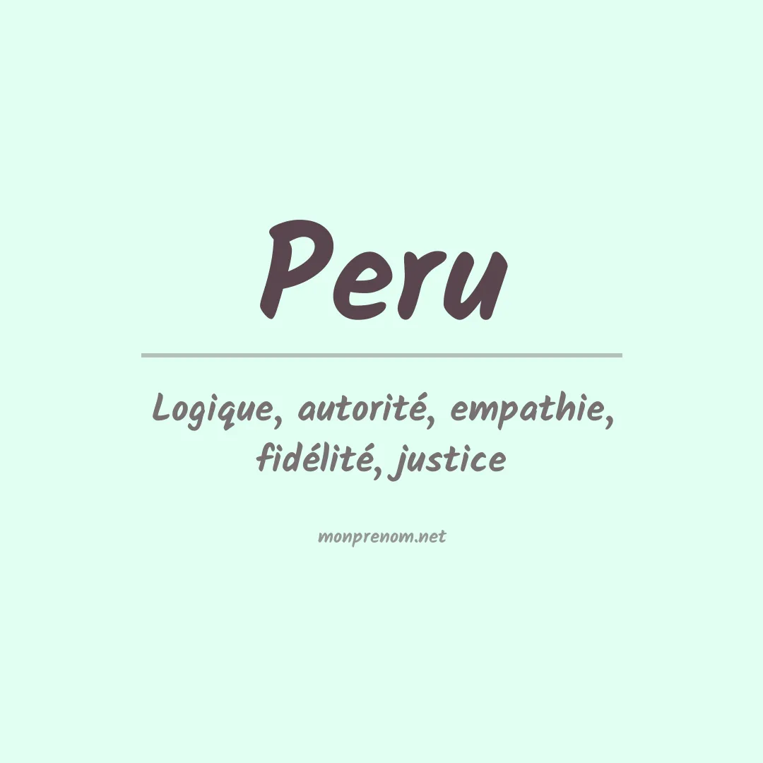 Signification du Prénom Peru