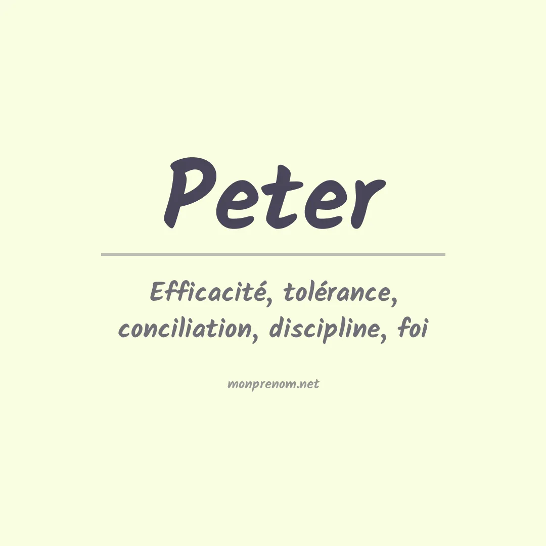 Signification du Prénom Peter
