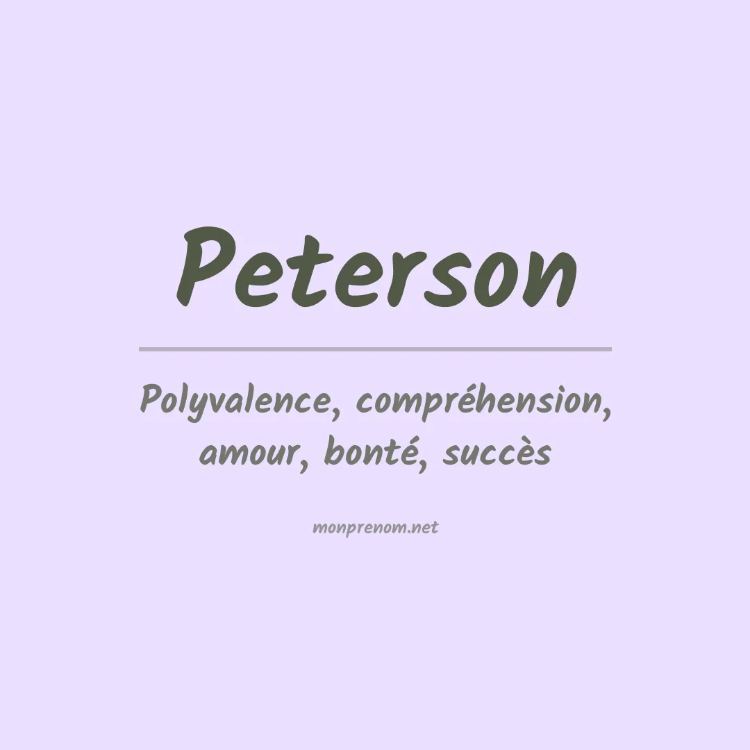 Signification du Prénom Peterson