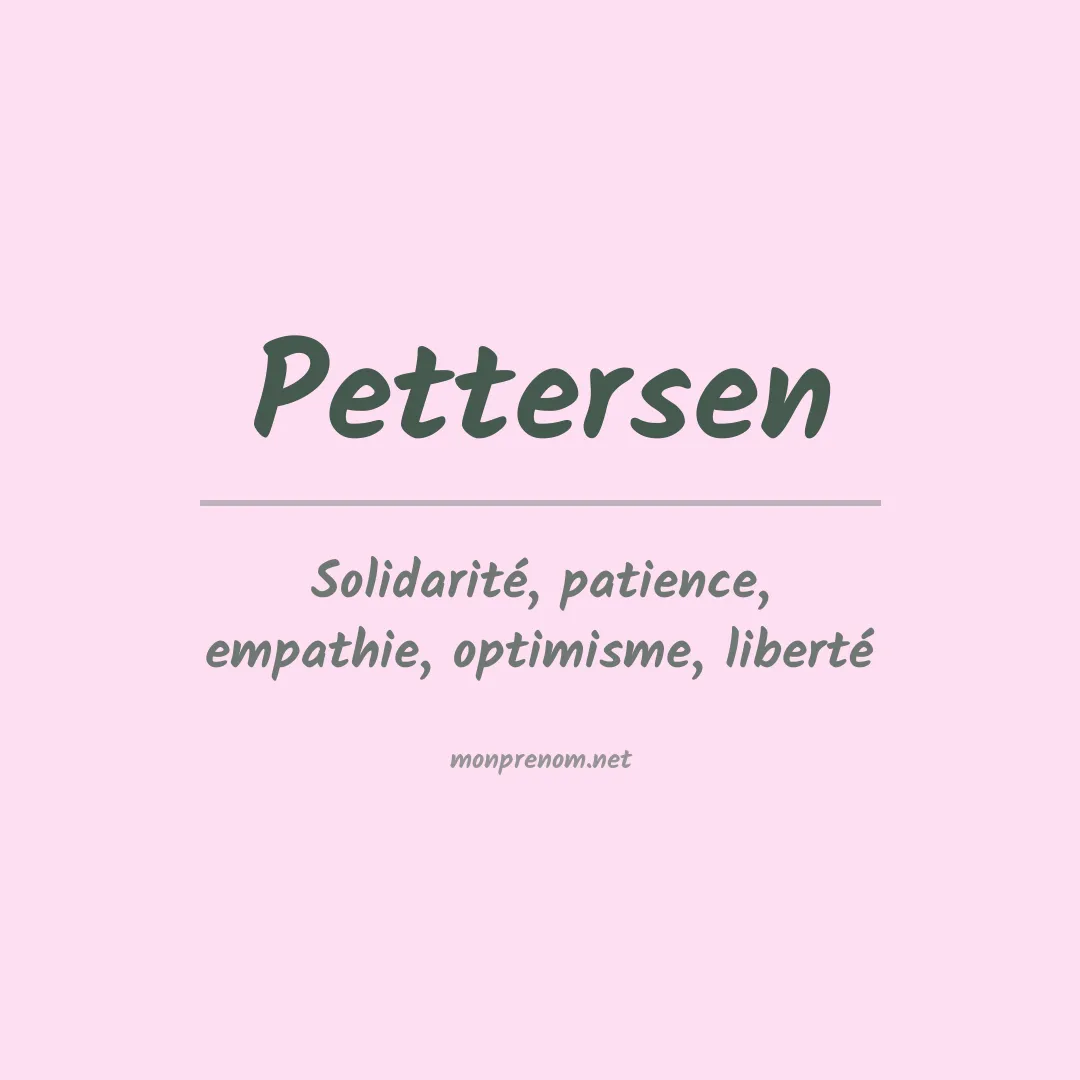 Signification du Prénom Pettersen