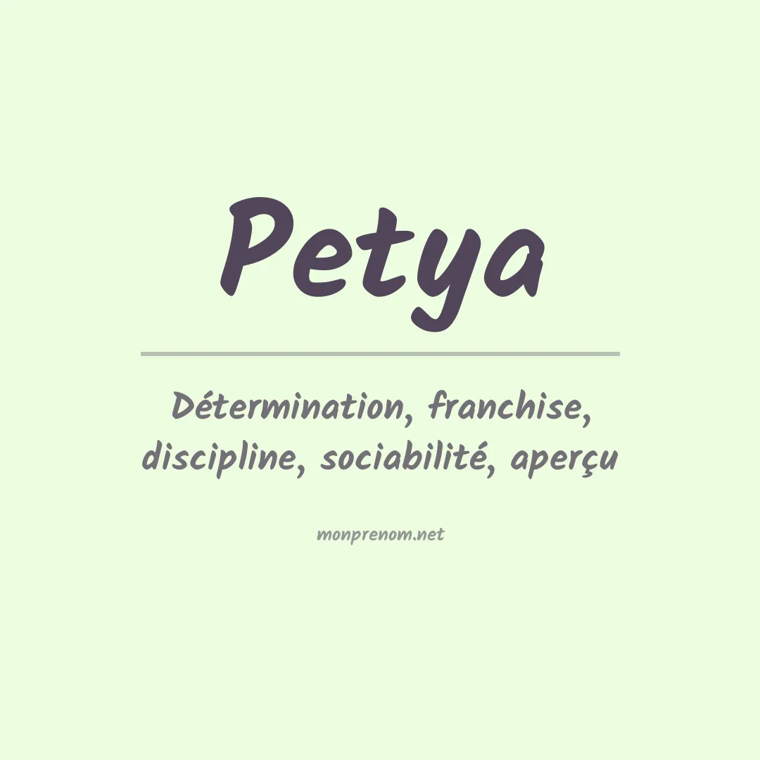 Signification du Prénom Petya Signification du Prénom Petya