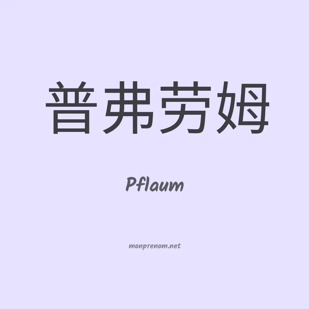 Pflaum en chino