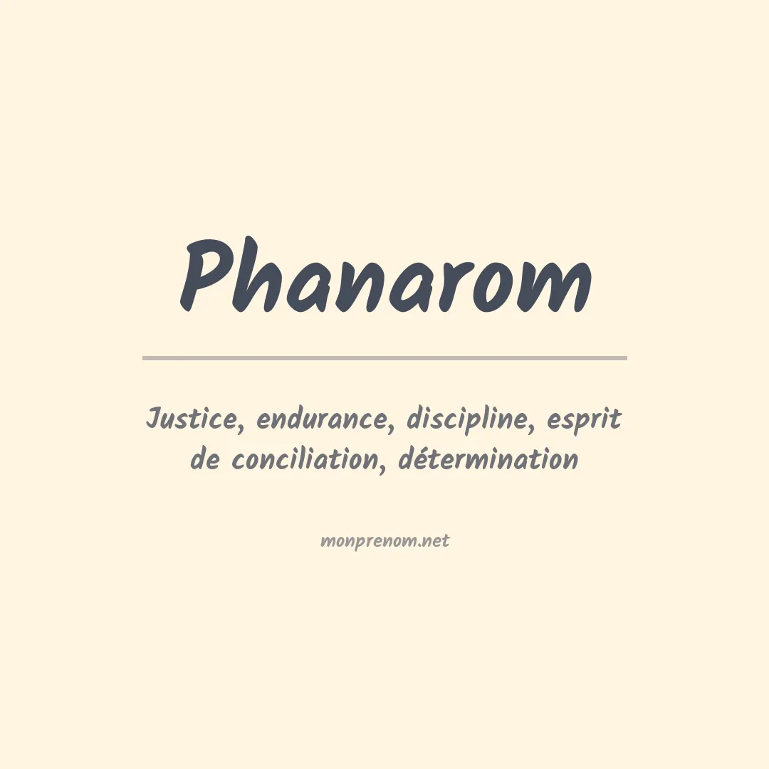 Signification du Prénom Phanarom