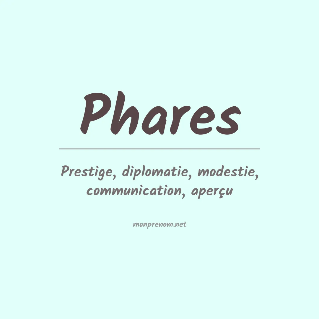 Signification du Prénom Phares Signification du Prénom Phares