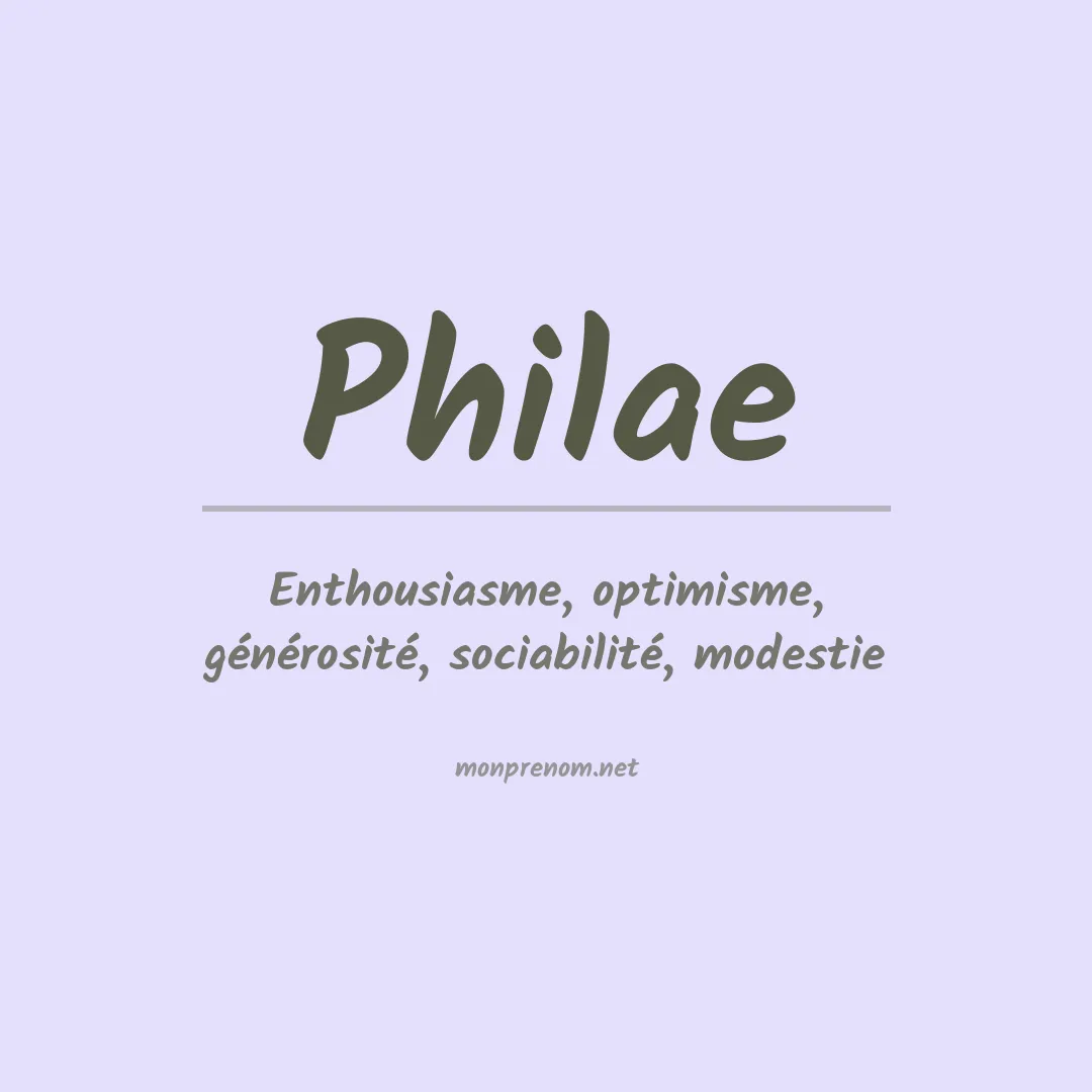 Signification du Prénom Philae Signification du Prénom Philae