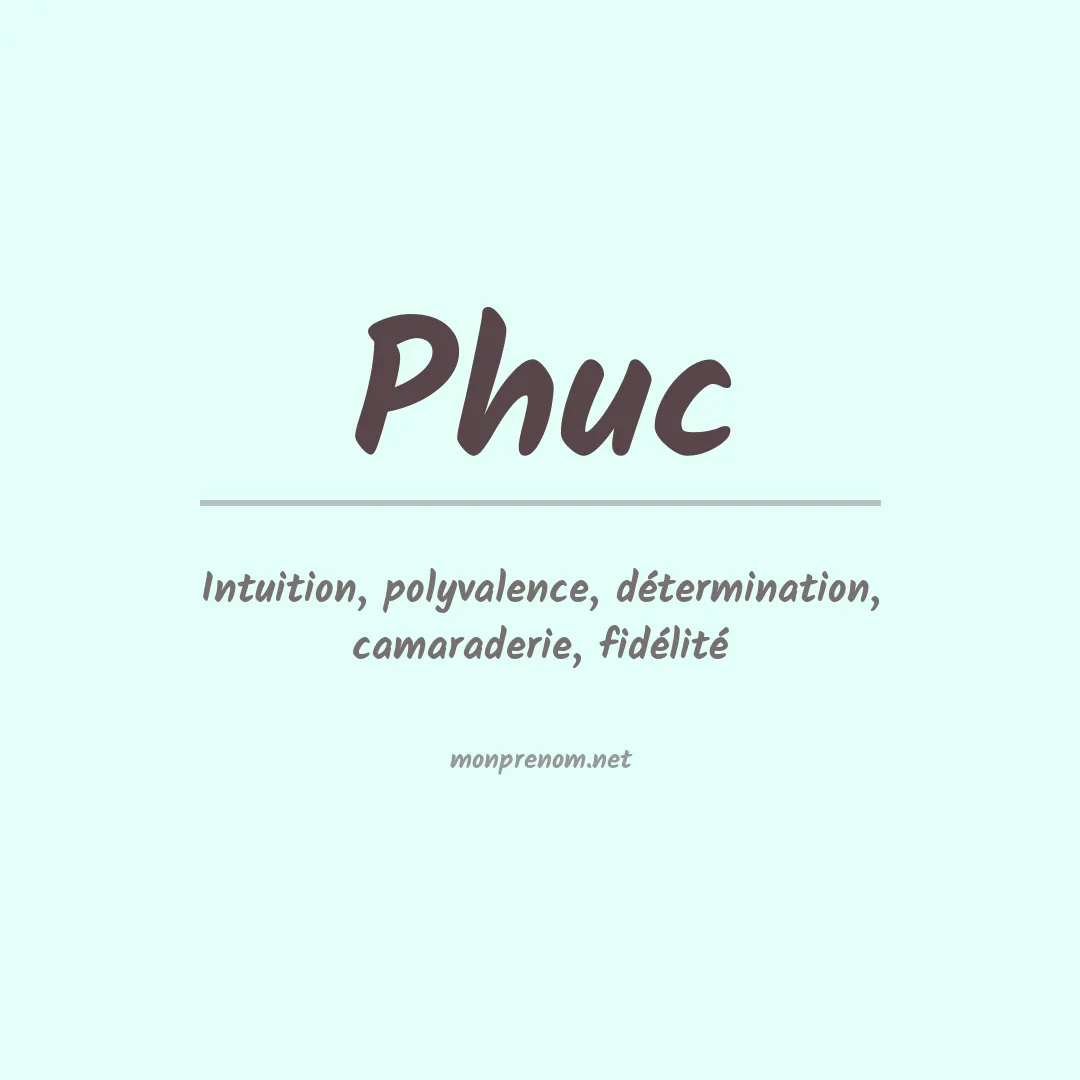 Signification du Prénom Phuc Signification du Prénom Phuc