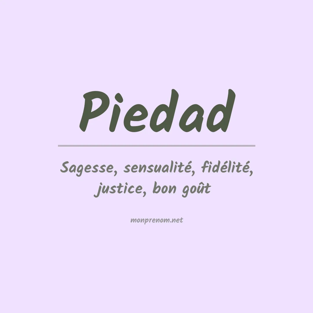 Signification du Prénom Piedad