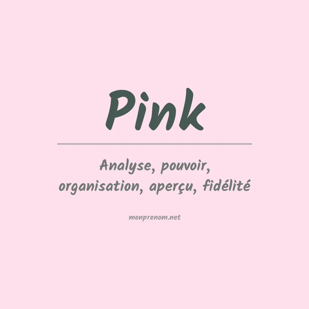 Signification du Prénom Pink