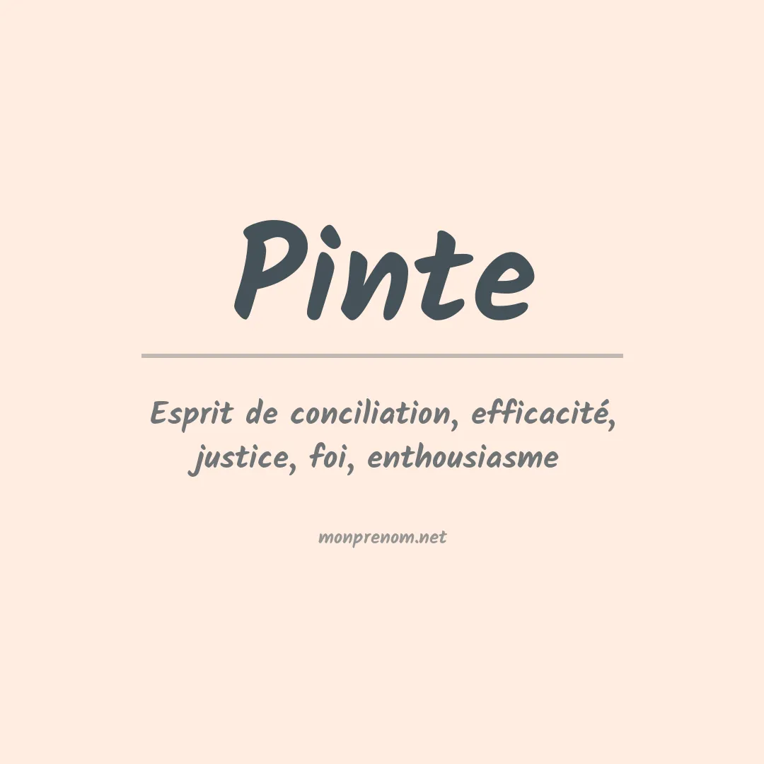 Signification du Prénom Pinte